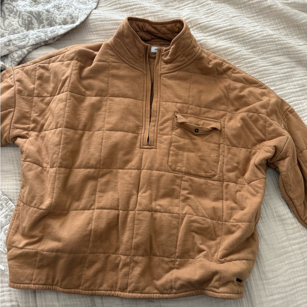O'Neill Tan Quilted Half-Zip Pullover